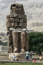 The remains of the southern colossus at the Colossi of Memnon in Luxor, Egypt. Royalty Free Stock Photo