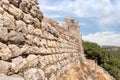 Remains of the southwestern outer wall in the medieval fortress of Nimrod - Qalaat al-Subeiba, located near the border with Royalty Free Stock Photo