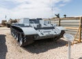 Remains of the Soviet T55 tank captured from Lebanon is on the Memorial Site near the Armored Corps Museum in Latrun, Israel Royalty Free Stock Photo