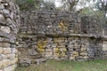 Remains of the stone walls believed to be residences or dwellings at the ancient city or archaeological site Kuelap , Peru Royalty Free Stock Photo