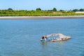 Remains of a sunk fishing boat