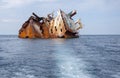 Remains of the sunken ship Ibrahim Yakim off the coast of Cape Tarhankut