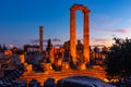 Remains of temple of Apollo in Turkish town Didim at twilight