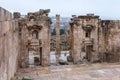 Remains of the Temple of Artemis in ruins of the great Roman city of Jerash - Gerasa, destroyed by an earthquake in 749 AD, locate