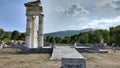 Remains of the temple portico at the archaeological complex of the Asclepieion, Epidaurus, Greece Royalty Free Stock Photo
