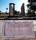 Remains of 7th century Buddhist Temple with details carved on stone