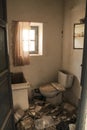 Toilet of abandoned building of the mines of Rodalquilar village Royalty Free Stock Photo