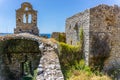 An old stone church in Limeni village in Mani, Peloponnese, Greece