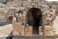 Remains of a tunnel under the podium at the ruins of the Beit Guvrin amphitheater, near Kiryat Gat, Israel Royalty Free Stock Photo