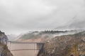 Remains of vajont dam on a cloudy day Royalty Free Stock Photo