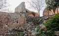 Remains of walls and buildings in the Yehiam fortress