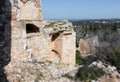 Remains of walls and buildings in the Yehiam fortress