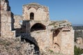 Remains of walls and buildings in the Yehiam fortress