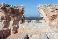 Remains of walls and buildings in the Yehiam fortress