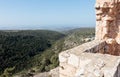 Remains of walls and buildings in the Yehiam fortress