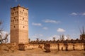 Watchtower of kasbah in ruins. Skoura. Morocco. Royalty Free Stock Photo