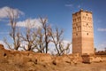 Watchtower of kasbah in ruins. Skoura. Morocco. Royalty Free Stock Photo