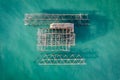 Remains of the West Pier against the turquoise water surface. Brighton, England, United Kingdom. Royalty Free Stock Photo