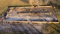 Remains of where barn collapsed ruins Royalty Free Stock Photo