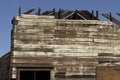 Remains of wooden faÃÂ§ade of old building left to deteriorate Royalty Free Stock Photo