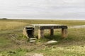 Remains of WWII Quadrant shelter, by Severn, landscape