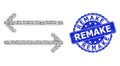 Rubber Remake Round Watermark and Recursion Flip Arrows Horizontally Icon Mosaic