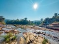 Remakri waterfall with sunny day in winter session Royalty Free Stock Photo