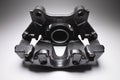 Remanufactured disc brake caliper painted dark gray. Brake system restoration Royalty Free Stock Photo