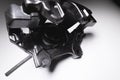 Remanufactured disc brake caliper painted dark gray. Brake system restoration Royalty Free Stock Photo