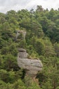 Remarkable rock called La Poule de Houdan in Cevennes National Park, UNESCO World Heritage Site Royalty Free Stock Photo