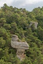 Remarkable rock called La Poule de Houdan in Cevennes National Park, UNESCO World Heritage Site Royalty Free Stock Photo