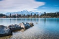 The Remarkables and Lake Wakatipu | Queenstown, New Zealand Royalty Free Stock Photo