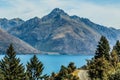 The Remarkables and Lake Wakatipu, Queenstown, New Zealand Royalty Free Stock Photo