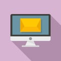 Remarketing email letter icon, flat style Royalty Free Stock Photo