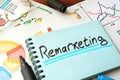 Remarketing written on a notepad sheet.