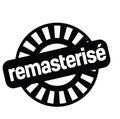 Remastered stamp in french Royalty Free Stock Photo