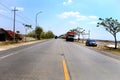 The highway divides the salt fields in the Rembang area, Central Java, Indonesia