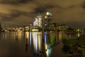 The Rembrandt Tower in Amsterdam city center by night