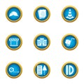 Remedial maintenance icons set, flat style Royalty Free Stock Photo