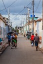 REMEDIOS, CUBA - FEB 12, 2016: Street life in Remedios town, Cu