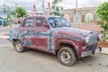 REMEDIOS, CUBA - FEB 12, 2016: Vintage car in Remedios town, Cu