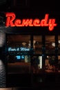 Remedy Diner neon sign, in the Lower East Side, Manhattan, New York City