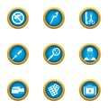 Remedy icons set, flat style