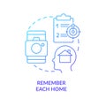 Remember each home blue gradient concept icon