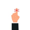 Remember Finger With String icon. Clipart image Royalty Free Stock Photo