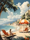 Remember Italy - A Woman Sitting In A Chair On A Beach