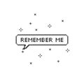 Remember me in speech bubble 8-bit pixel art Royalty Free Stock Photo