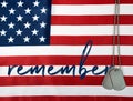 Remember military dog tags on flag