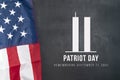 Remember 9 11, Patriot day, September 11. Illustration of the Twin towers representing the number eleven. Royalty Free Stock Photo