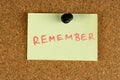 Remember post-it note Royalty Free Stock Photo
